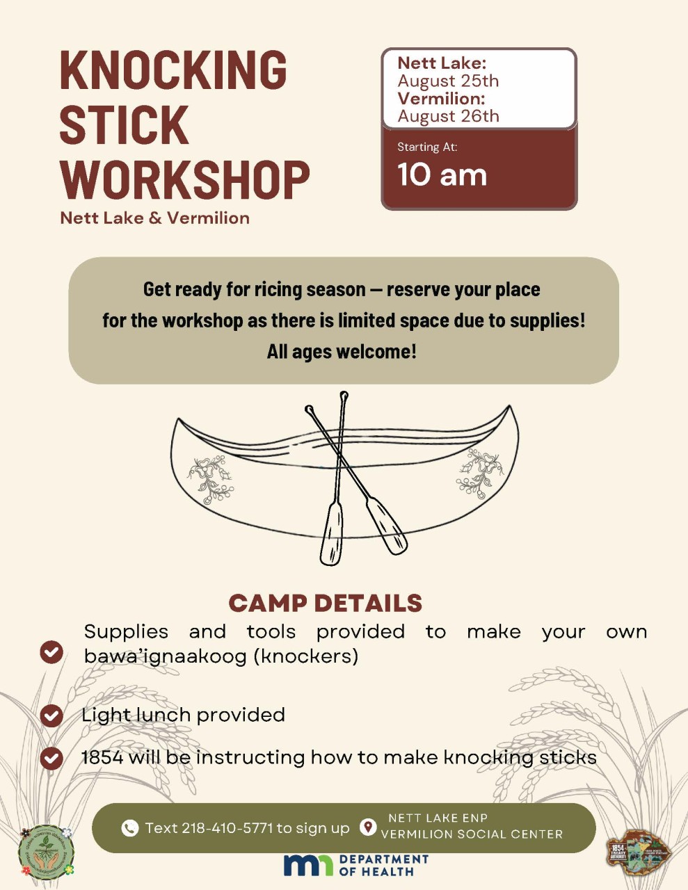 Rice Knocking Stick Workshops